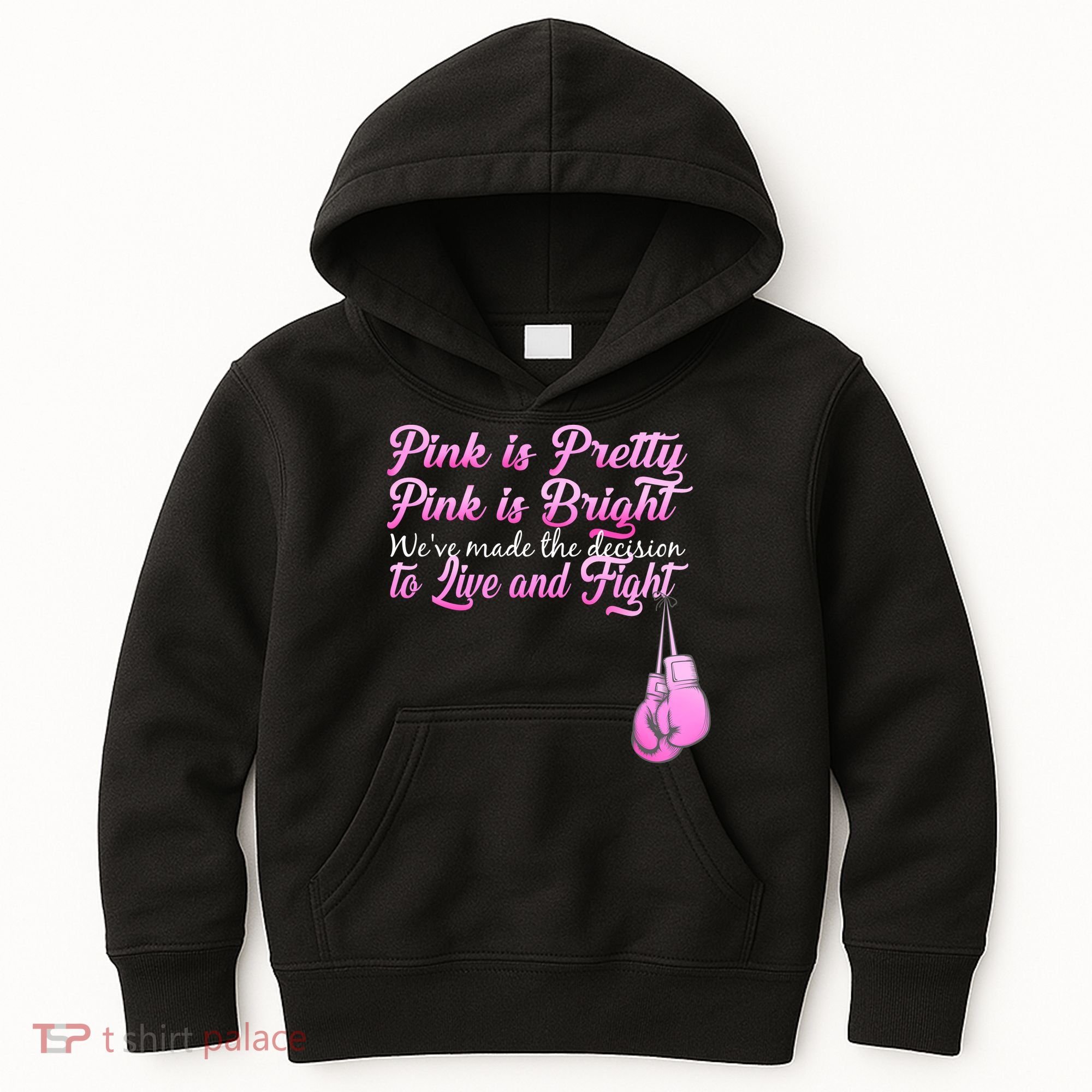 Live And Fight Pink Breast Cancer Kids Hoodie