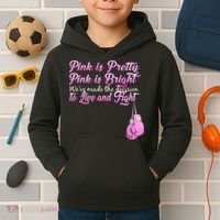 Live And Fight Pink Breast Cancer Kids Hoodie thumb 2