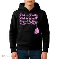 Live And Fight Pink Breast Cancer Kids Hoodie thumb 4