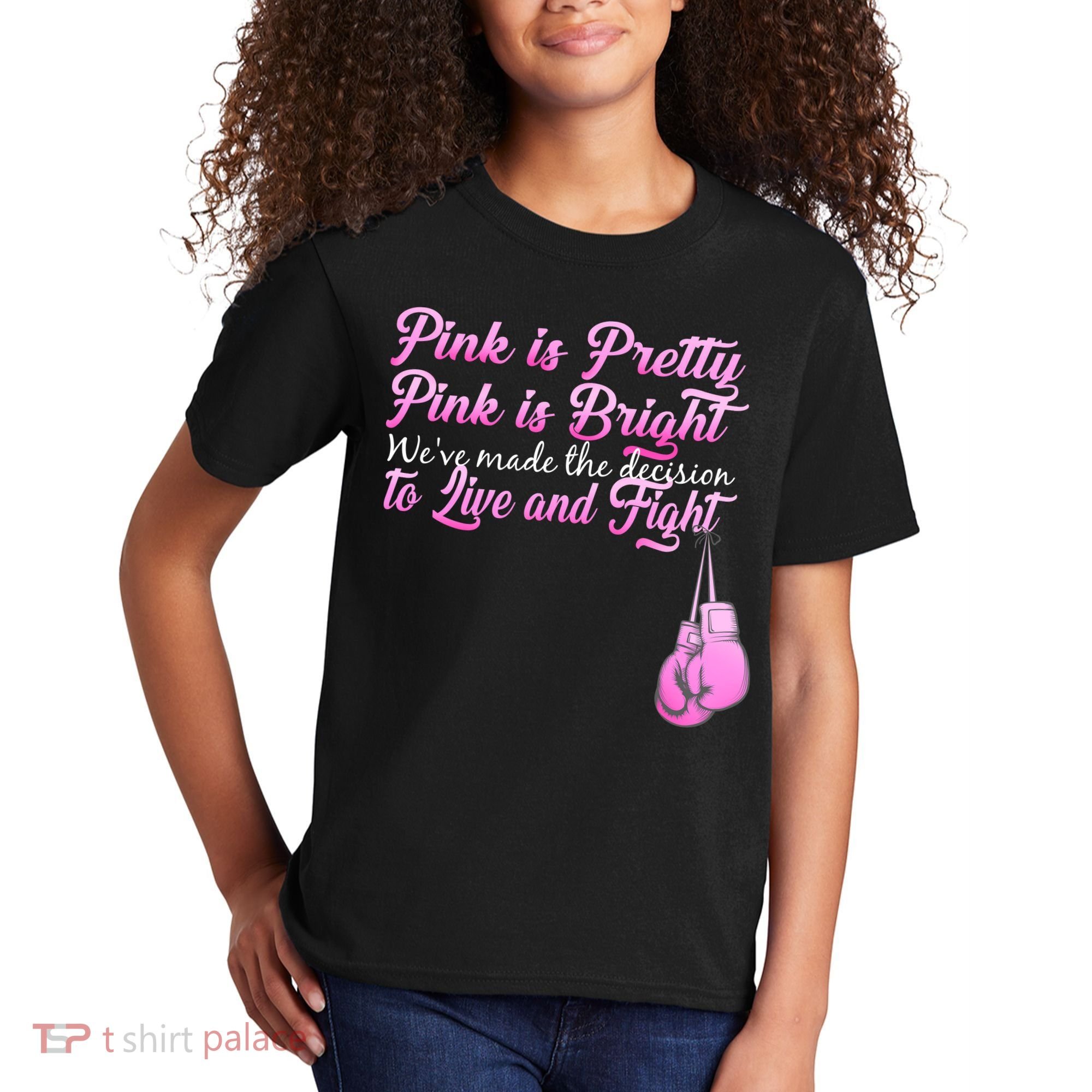 Live And Fight Pink Breast Cancer Kids T-Shirt