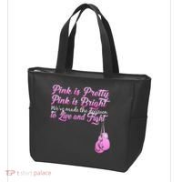 Live And Fight Pink Breast Cancer Tote Bag thumb 3