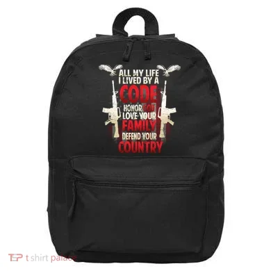 Live By A Code 16 in Basic Backpack