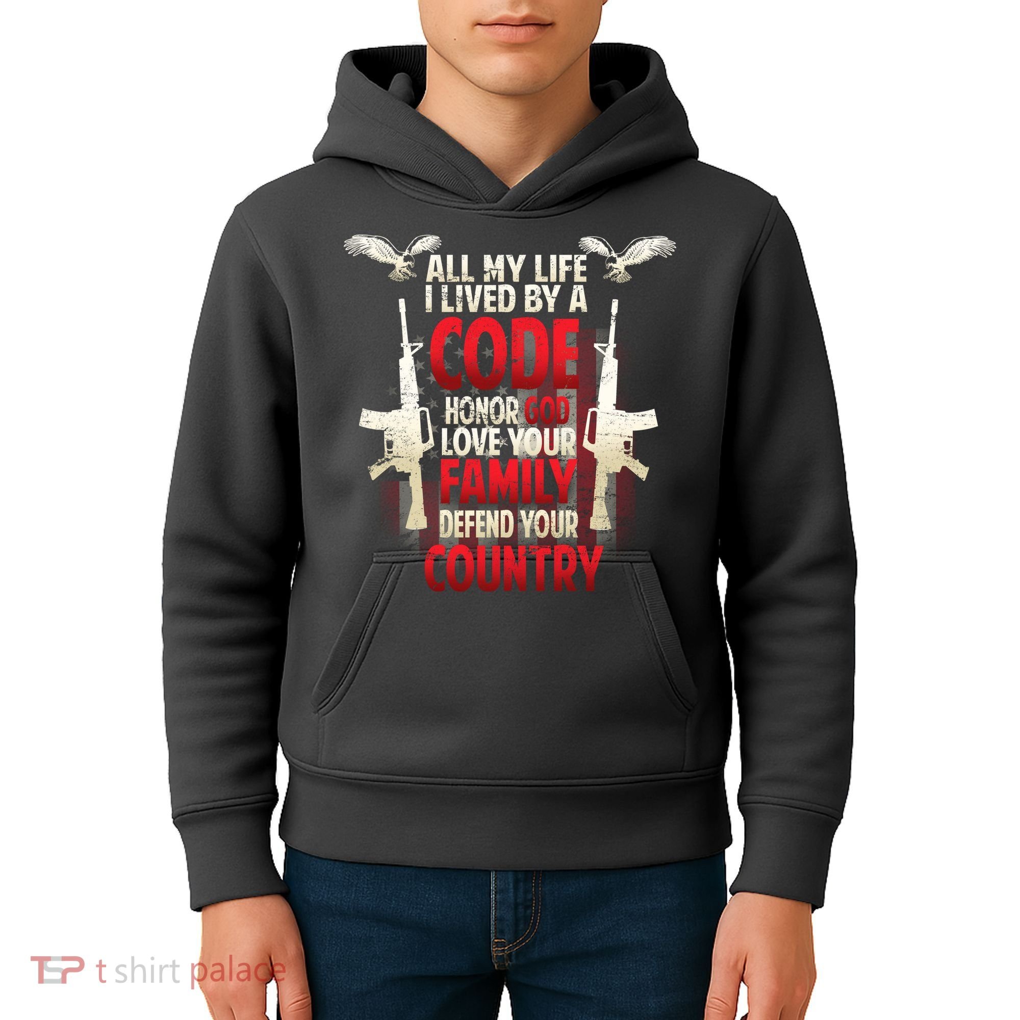 Live By A Code Kids Hoodie