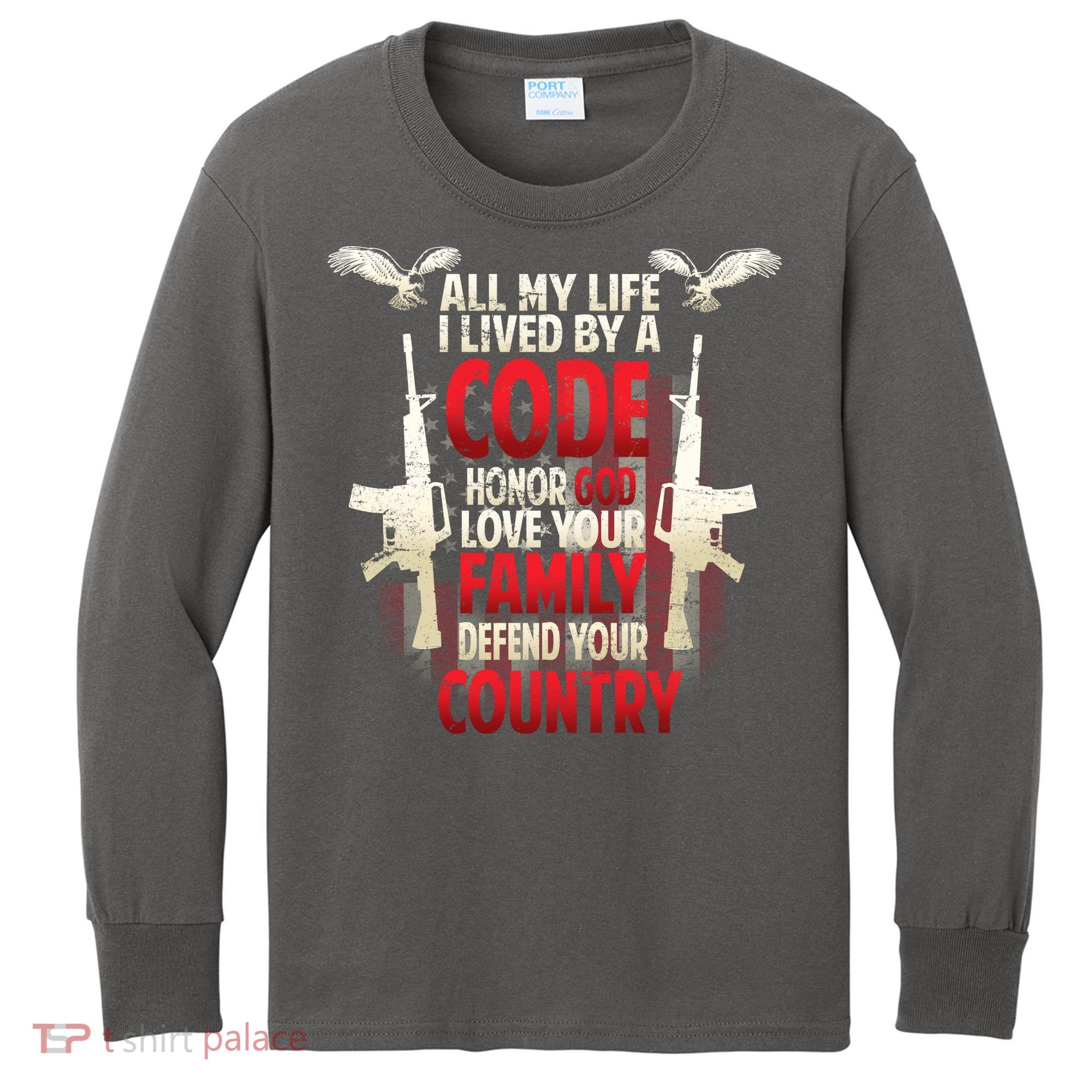 Live By A Code Kids Long Sleeve Shirt