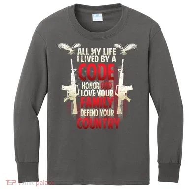 Live By A Code Kids Long Sleeve Shirt