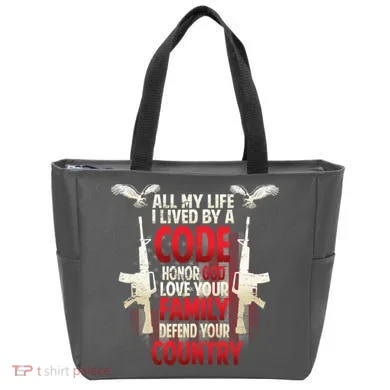 Live By A Code Tote Bag