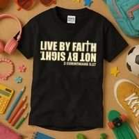 Live By Faith Not By Sight Kids T-Shirt thumb 3