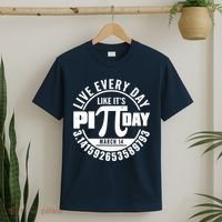 Live Every Day Like It's Pi Day March 14 3.14 Emblem T-Shirt thumb 2
