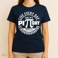 Live Every Day Like It's Pi Day March 14 3.14 Emblem T-Shirt thumb 4