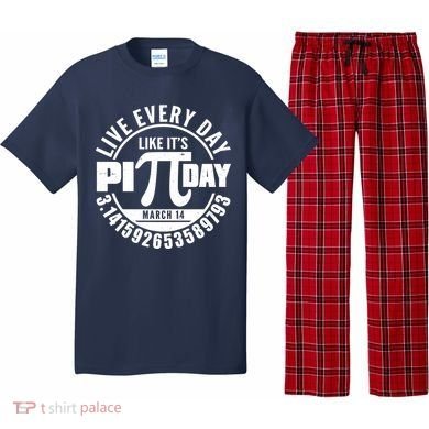 Live Every Day Like It's Pi Day March 14 3.14 Emblem Pajama Set