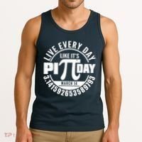 Live Every Day Like It's Pi Day March 14 3.14 Emblem Tank Top thumb 3