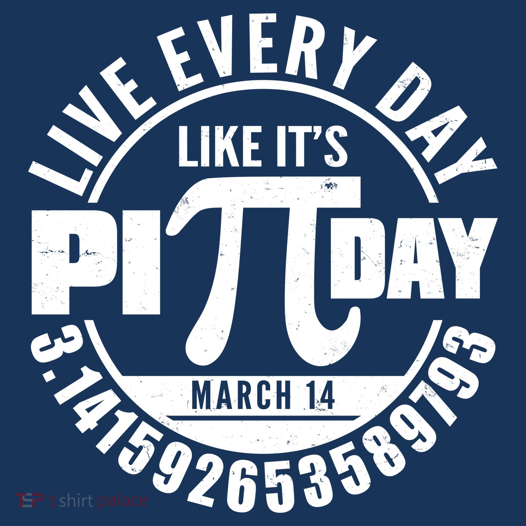 Live Every Day Like It's Pi Day March 14 3.14 Emblem Tank Top