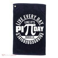Live Every Day Like It's Pi Day March 14 3.14 Emblem Golf Towel thumb 0