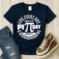 Live Every Day Like It's Pi Day March 14 3.14 Emblem Women's T-Shirt thumb 3