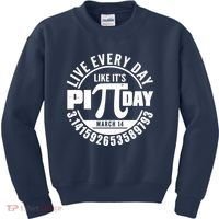 Live Every Day Like It's Pi Day March 14 3.14 Emblem Kids Sweatshirt thumb 0
