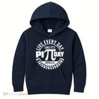Live Every Day Like It's Pi Day March 14 3.14 Emblem Kids Hoodie thumb 0