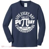 Live Every Day Like It's Pi Day March 14 3.14 Emblem Kids Long Sleeve Shirt thumb 0