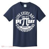 Live Every Day Like It's Pi Day March 14 3.14 Emblem Kids T-Shirt thumb 0