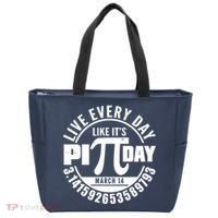 Live Every Day Like It's Pi Day March 14 3.14 Emblem Tote Bag thumb 0
