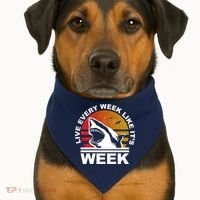 Live Every Week Like It's Shark Week USA-Made Doggie Bandana thumb 1