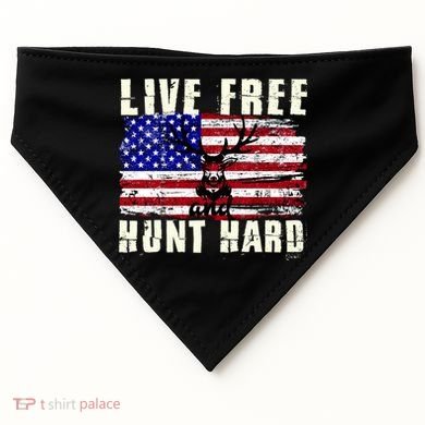 Live Free Hunt Hard USA-Made Doggie Bandana
