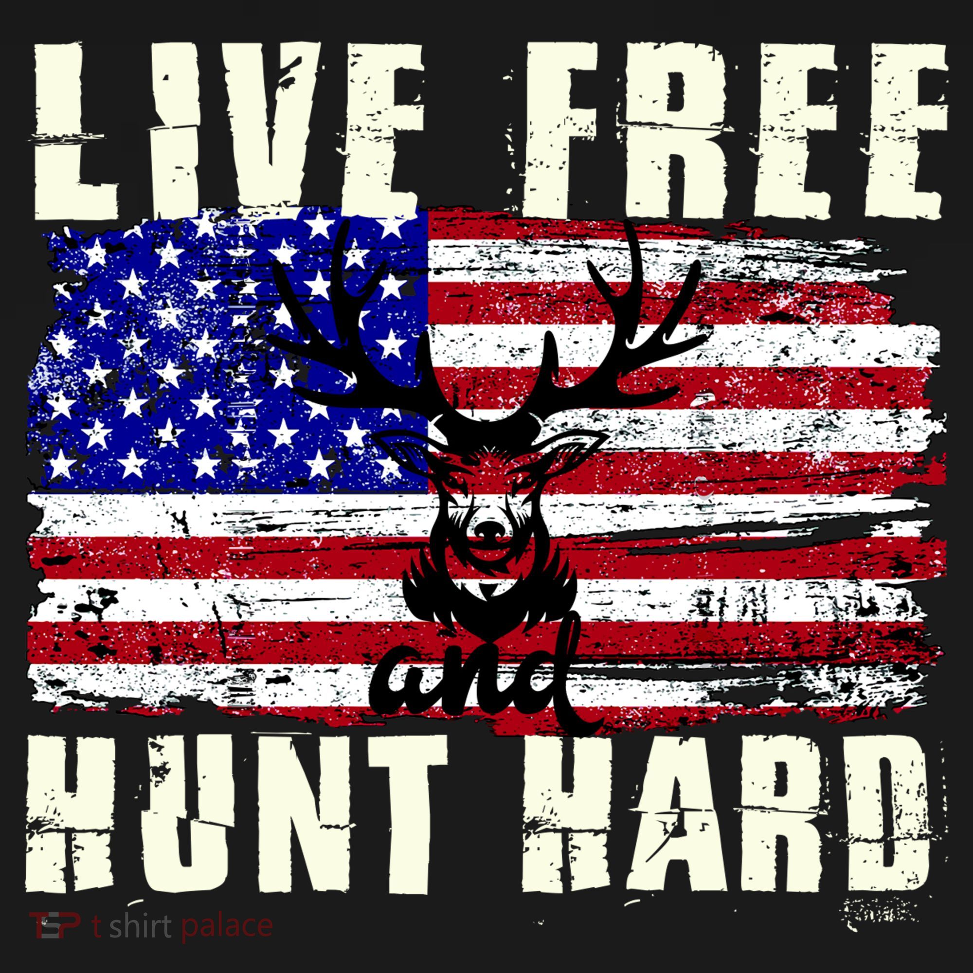 Live Free Hunt Hard USA-Made Doggie Bandana