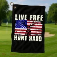 Live Free Hunt Hard Golf Towel thumb 1