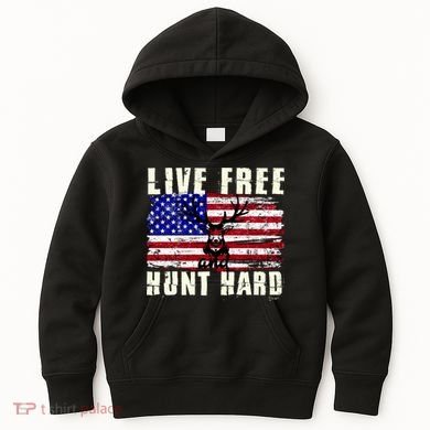 Live Free Hunt Hard Kids Hoodie