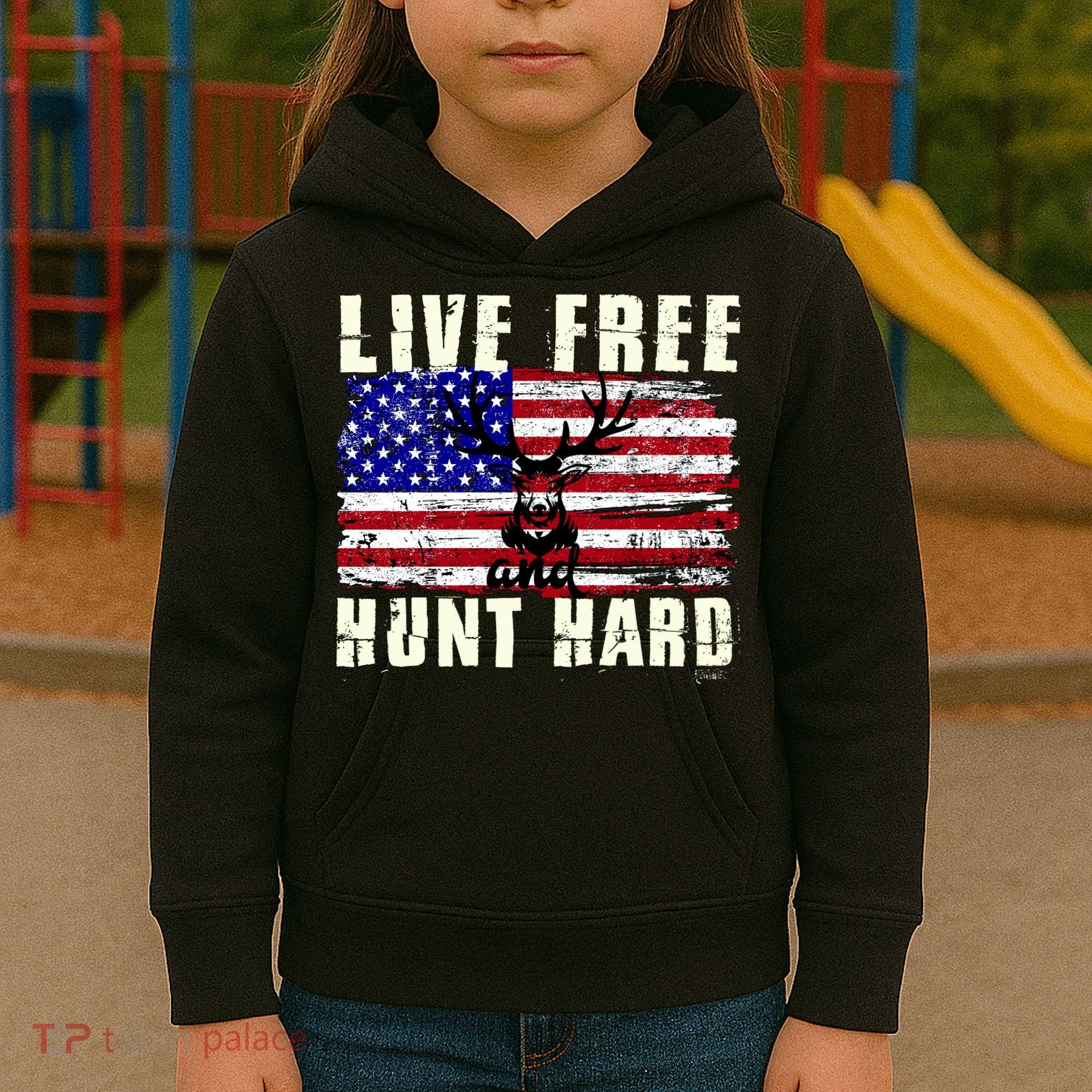 Live Free Hunt Hard Kids Hoodie