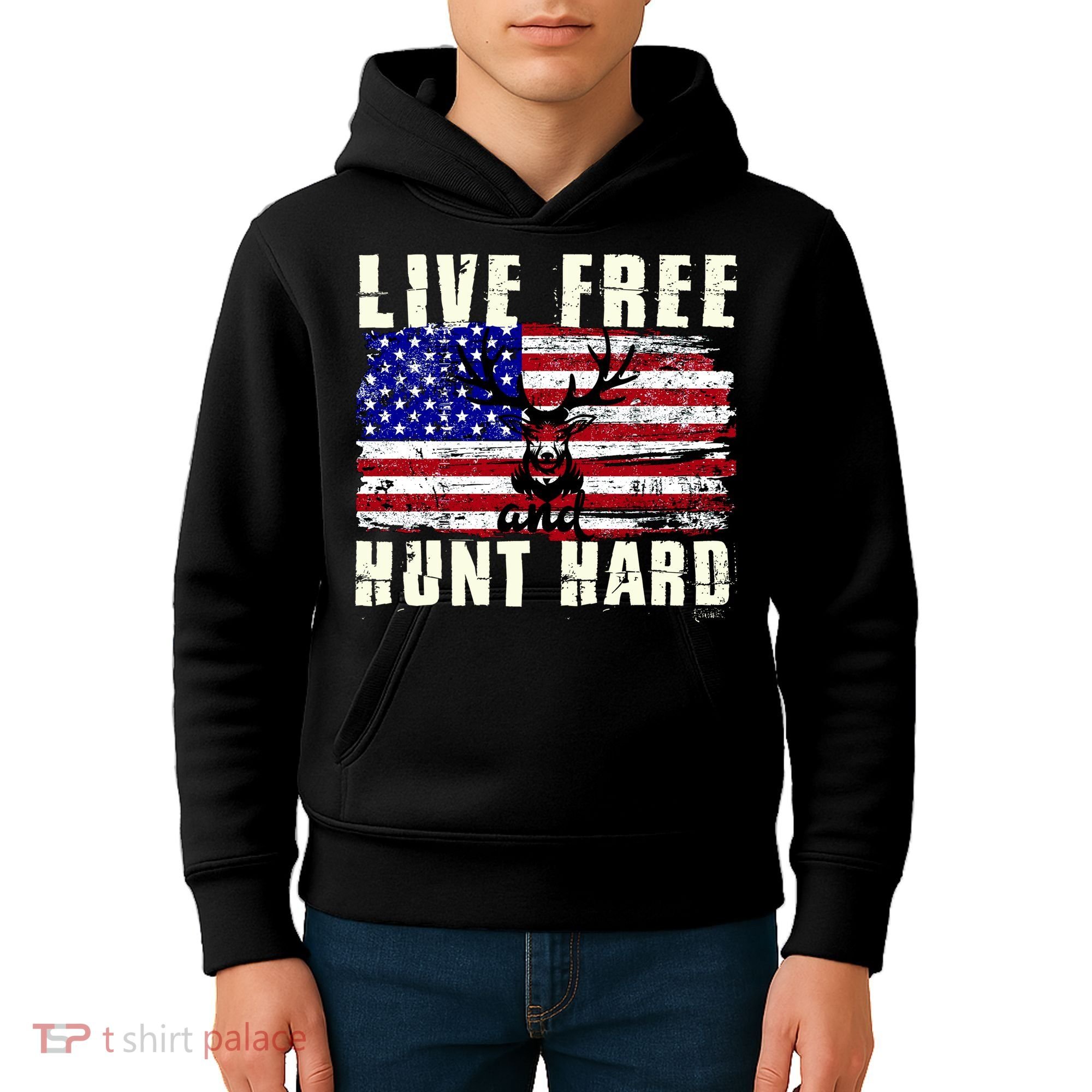 Live Free Hunt Hard Kids Hoodie