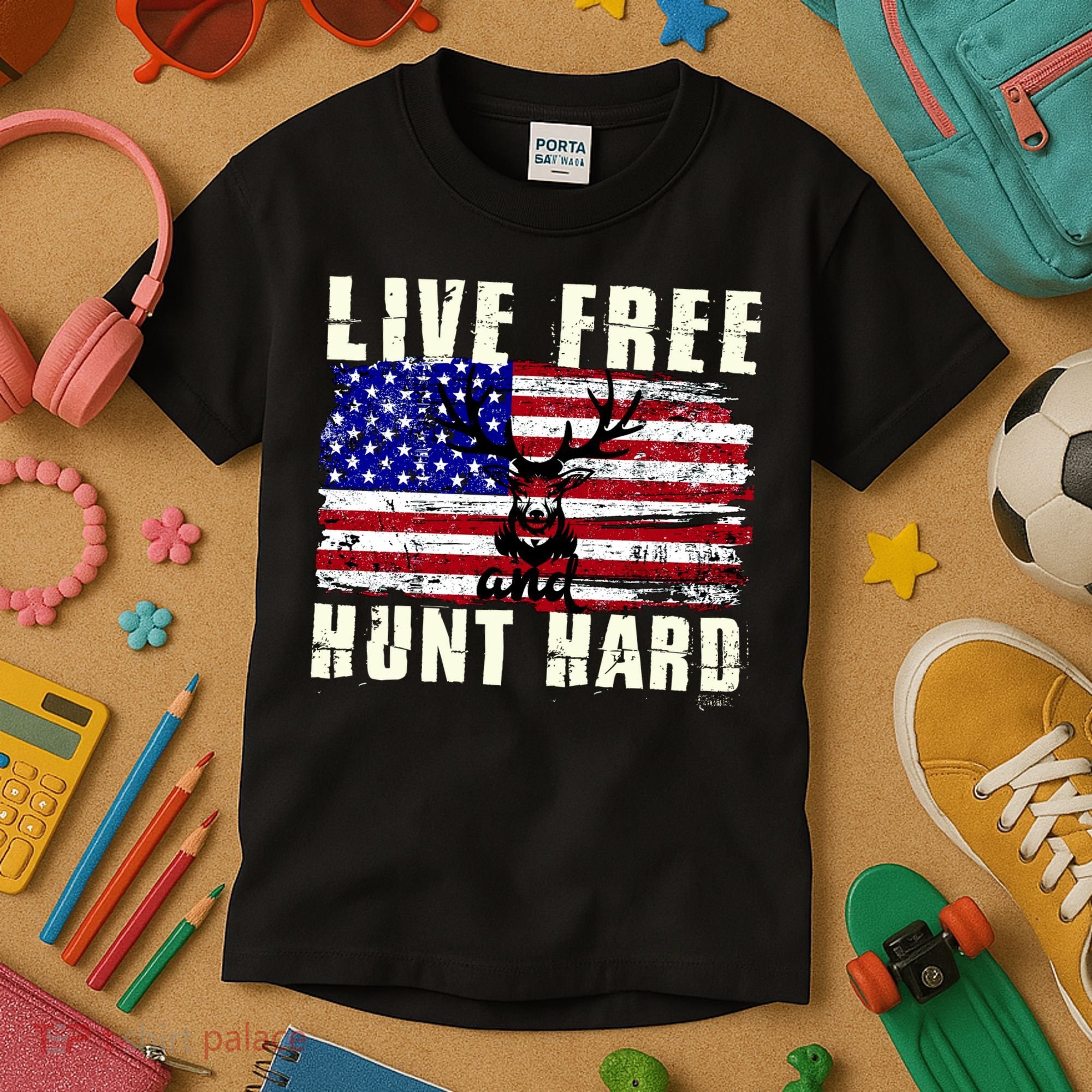 Live Free Hunt Hard Kids T-Shirt