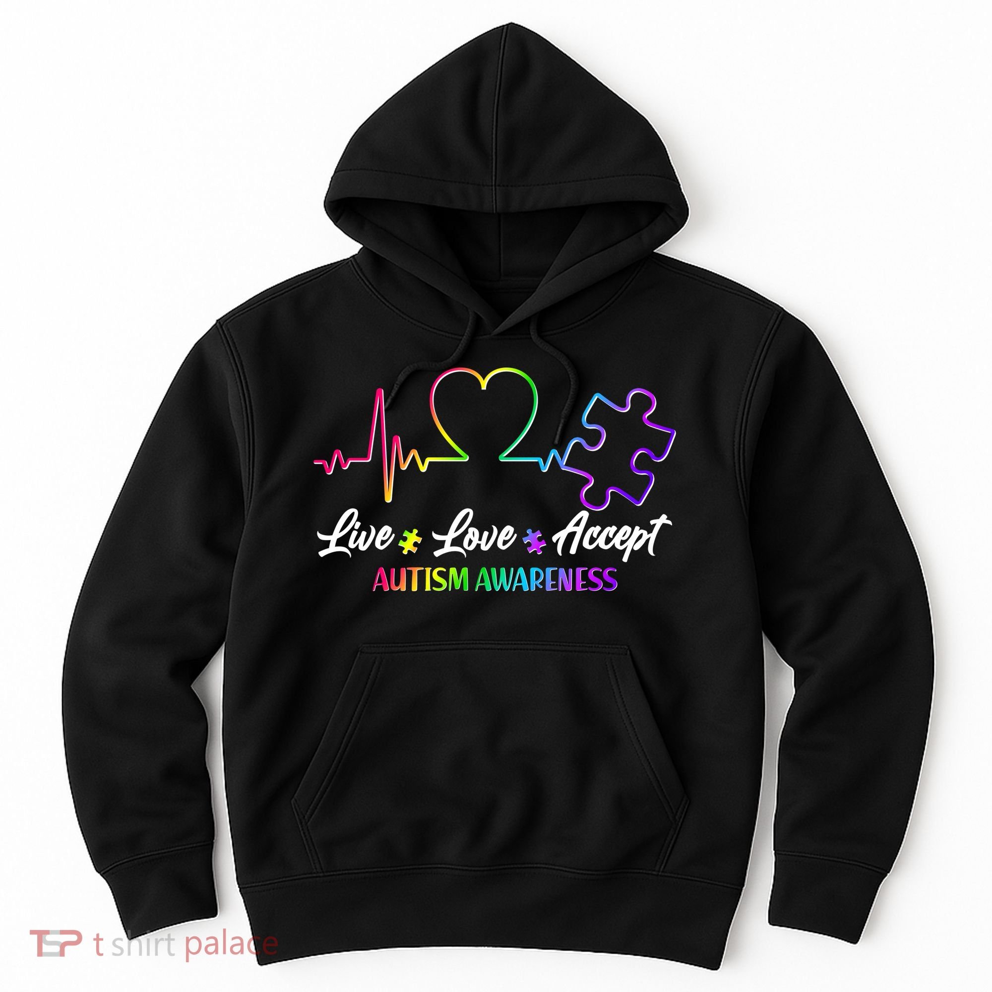 Live Love Accept Autism Awareness Rainbow Hoodie