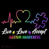 Live Love Accept Autism Awareness Rainbow Hoodie thumb 7