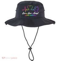 Live Love Accept Autism Awareness Rainbow Bucket Hat thumb 0