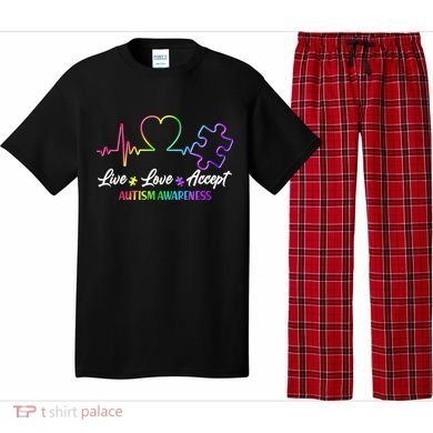 Live Love Accept Autism Awareness Rainbow Pajama Set