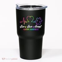 Live Love Accept Autism Awareness Rainbow Tumbler thumb 0