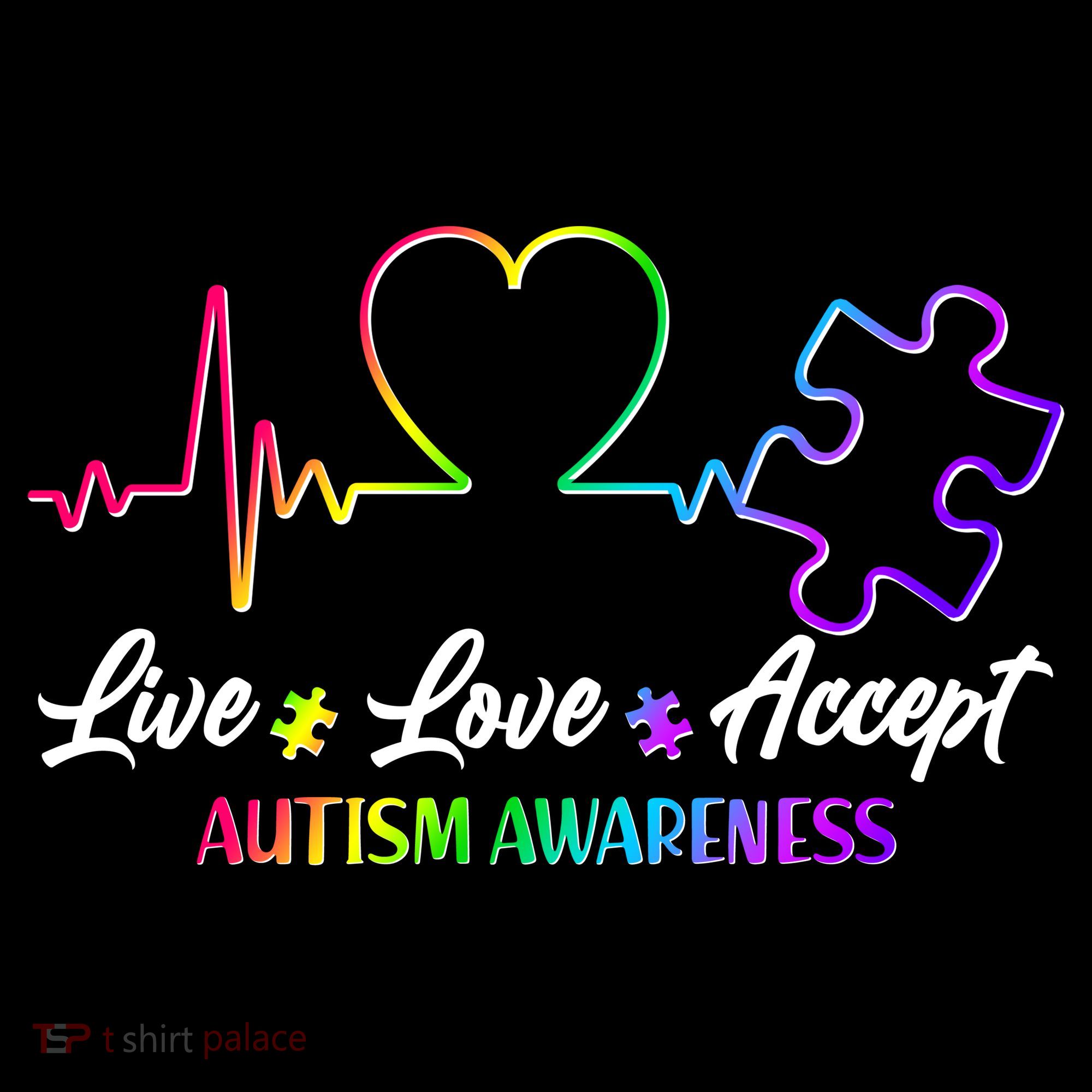 Live Love Accept Autism Awareness Rainbow Mousepad