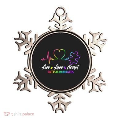 Live Love Accept Autism Awareness Rainbow Ornament