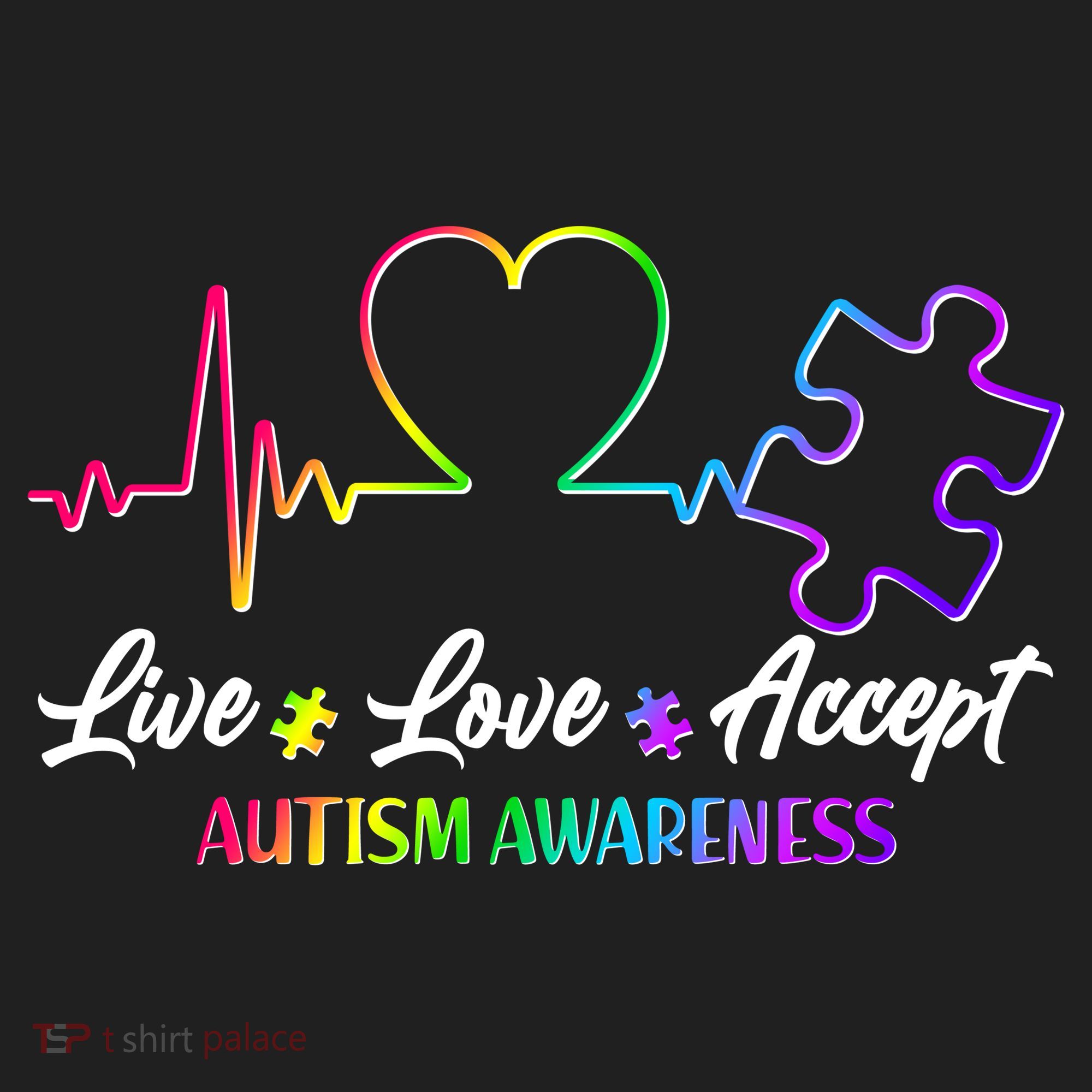 Live Love Accept Autism Awareness Rainbow Hat
