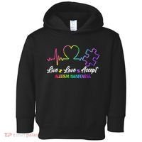 Live Love Accept Autism Awareness Rainbow Toddler Hoodie thumb 0