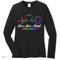 Live Love Accept Autism Awareness Rainbow Women's Long Sleeve Shirt thumb 0