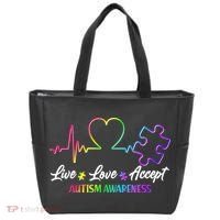 Live Love Accept Autism Awareness Rainbow Tote Bag thumb 0