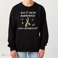 Live Love Accept Autism Puzzle Piece Ribbon Women's Sweatshirt thumb 0