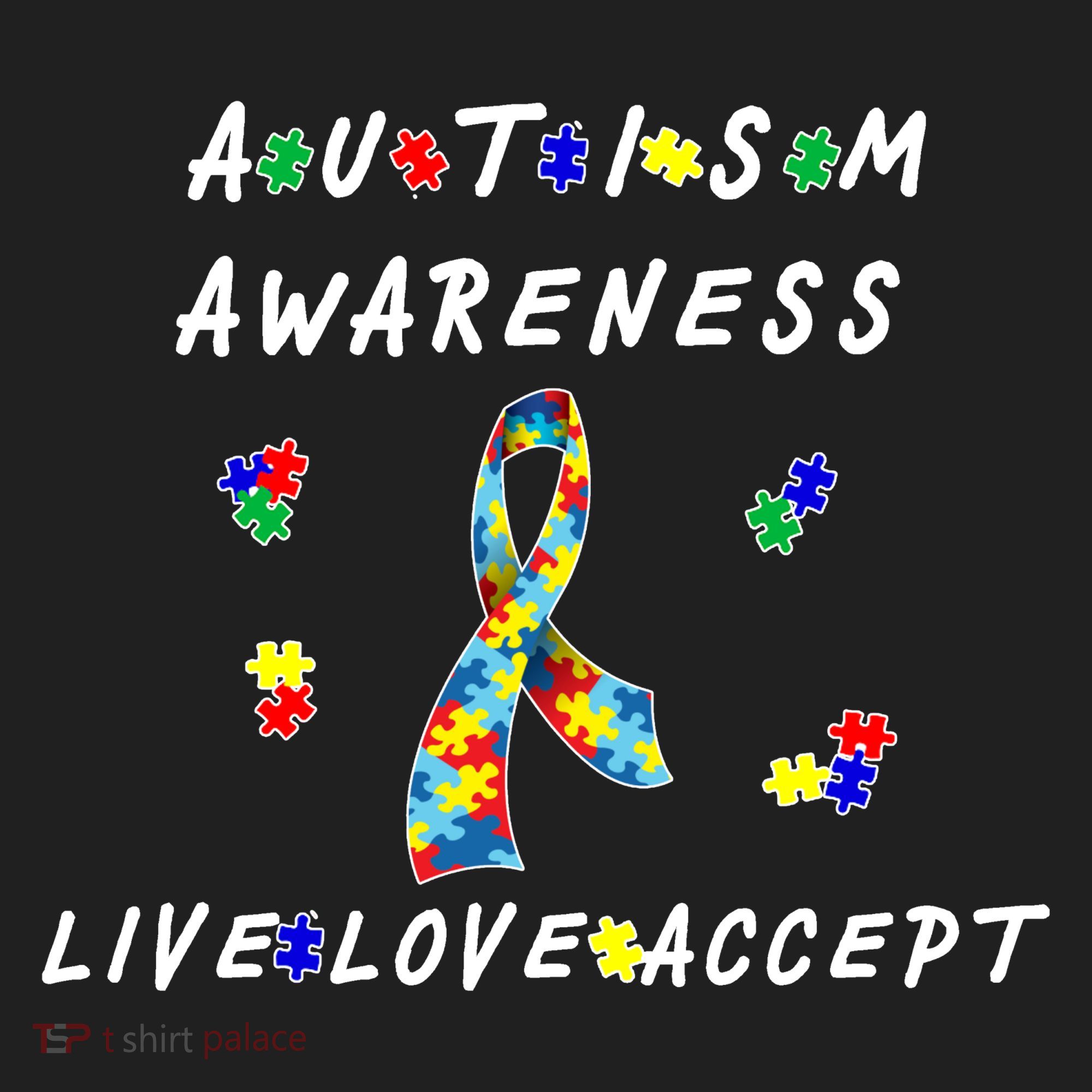 Live Love Accept Autism Puzzle Piece Ribbon Women's Sweatshirt