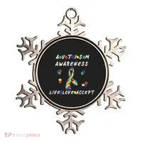 Live Love Accept Autism Puzzle Piece Ribbon Ornament thumb 0