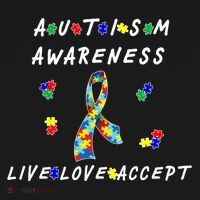 Live Love Accept Autism Puzzle Piece Ribbon Ornament thumb 1