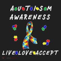 Live Love Accept Autism Puzzle Piece Ribbon Golf Towel thumb 3