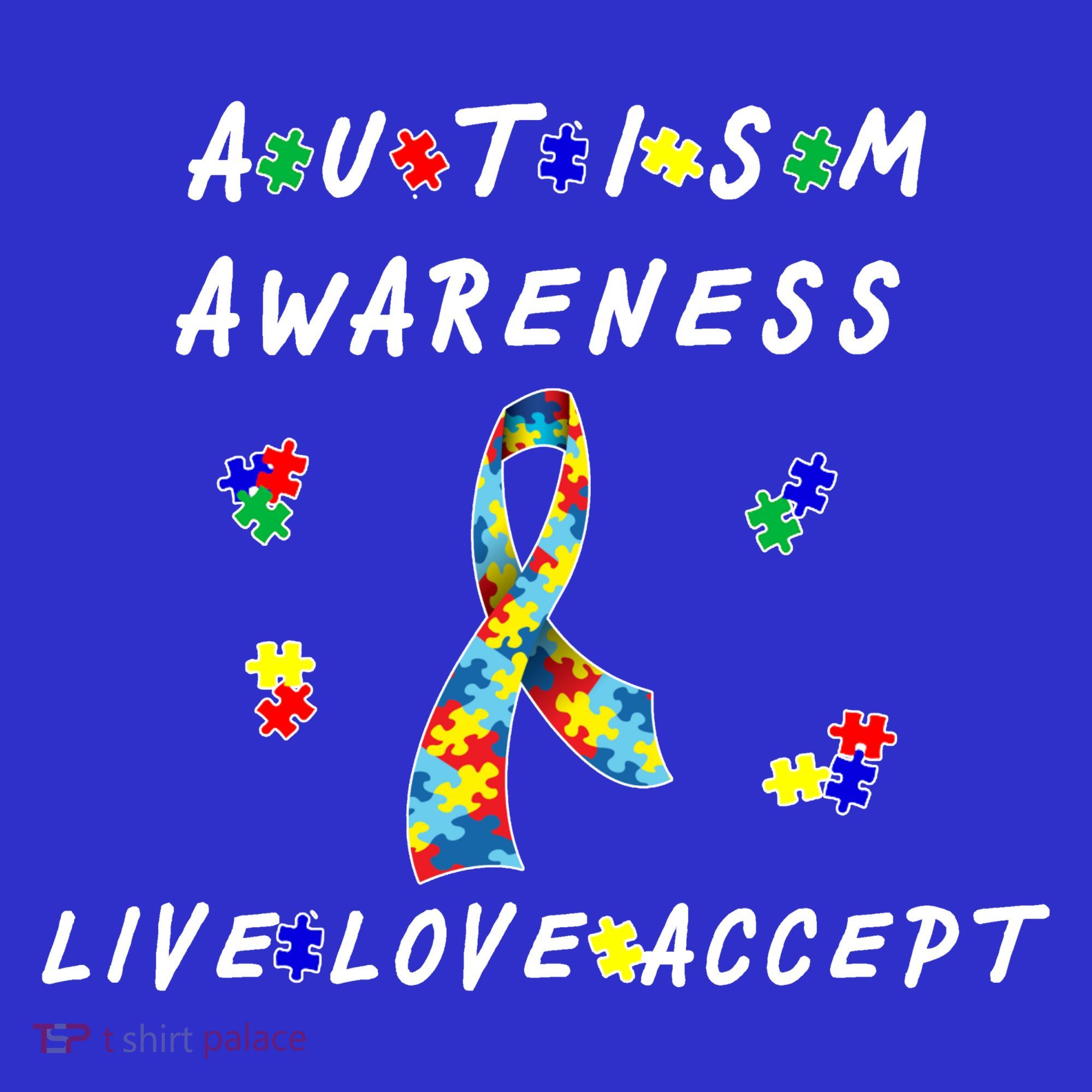 Live Love Accept Autism Puzzle Piece Ribbon Mousepad