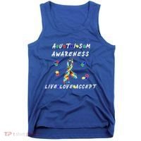 Live Love Accept Autism Puzzle Piece Ribbon Tank Top thumb 0