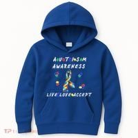 Live Love Accept Autism Puzzle Piece Ribbon Kids Hoodie thumb 0